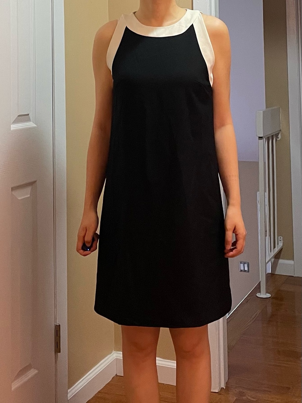 Classic Black and White Halter Shift Dress (Sale by 9/30/2026)